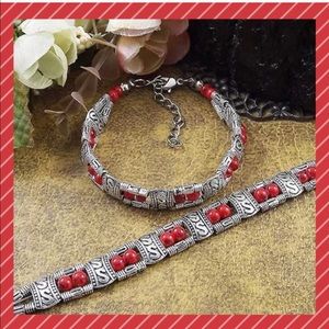 🌹NEW Fashion RED Turquoise Bead/SILVER